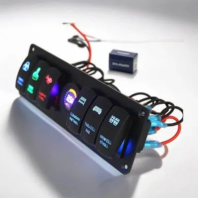 Obrázok produktu pre Ovládací panel 6-stupňovej prevodovky pre loď v čiernej farbe.