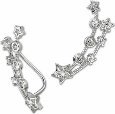 Produktbild von SilberDream weiß Ear Cuff Sternenschweif Zirkonia 925 Silber Ohrklemmen GSO418W