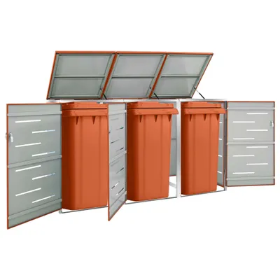Produktbild von Mülltonnenbox Für 276,5X77,5X112,5 Cm Edelstahl: orange / 3 Tonnen Farbe: orange Größe: 3 Tonnen