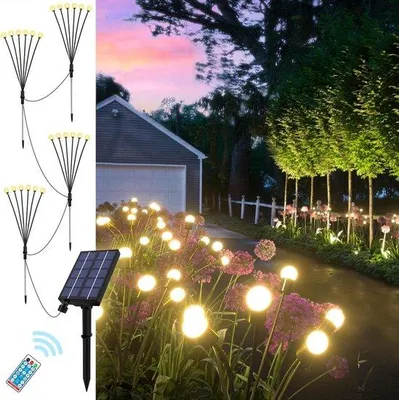 Produktbild von Solar-Lichterketten 4 Stück mit XXL-Solarmodul-18-40 Stunden Lichtdauer-Balkon- und Pflanzenbeleuchtung