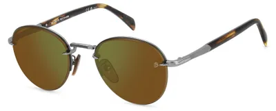 Image de Lunettes de soleil pour homme David Beckham DB 1173/S, ruthénium mat, havane, 51/20/145