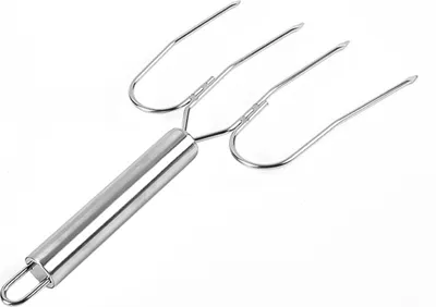 Image de Fourchette à rôtir en acier inoxydable �C Brochette à griller pour poulet, agneau & dinde