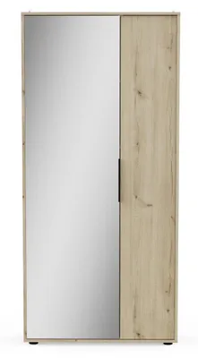 Image de CALICOSY - Armoire à chaussures 2 portes et 1 miroir L82,8 cm - EBONY