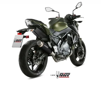 Productafbeelding van Mivv SPORT uitlaatsysteem GPpro, compleet, 2x1, stalen uitvoering, zwart, voor KAWASAKI Z650, bouwjaar 2017 en later