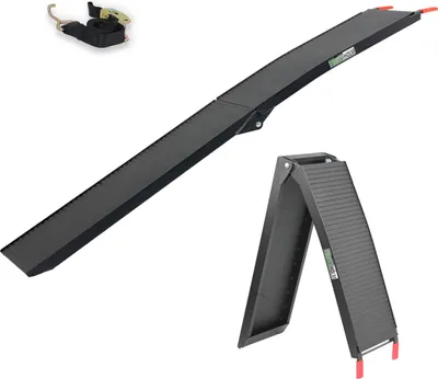 Produktbild von TRUTZHOLM 1 x Auffahrrampe 205 cm Traglast 340 kg Alu schwarz klappbar geriffelt Rampe Motorradrampe