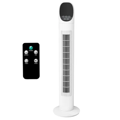 Produktbild von FCH Schlafzimmer-Turmventilator, oszillierender Standventilator für den Innenbereich mit 9-Stunden-Timer, LED-Anzeige und Fernbedienung,Weiss