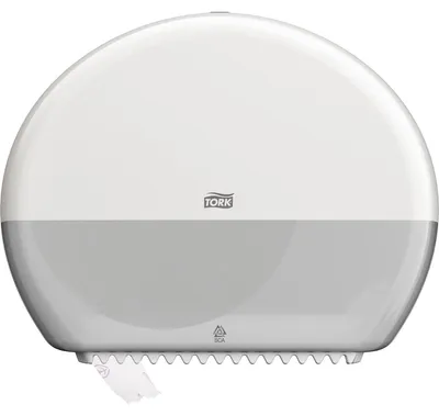 Productafbeelding van TORK 555000 - Mini Jumbo toiletpapierdispenser T2, wit, kunststof, 1 stuk.