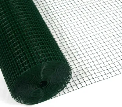 Produktbild von Drahtgitter für Volieren, 4-Eck Maschendrahtzaun in Grün, 12x12mm (100cm x 25m, 1,05mm)