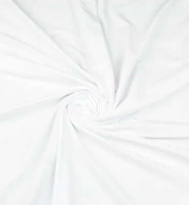 Produktbild von Weißer Jersey Stoff aus 100% Baumwolle, 1,75 m breit, elastisch, rund gestrickt