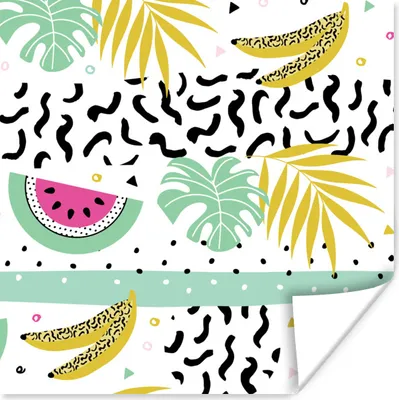 Produktbild von MuchoWow® Poster Sommer - Obst - Muster 100x100 cm - Babyzimmer