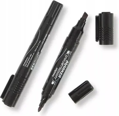 Zdjęcie produktu dla Marker olejowy dwustronny czarny 12szt