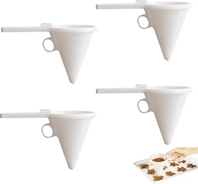 Productafbeelding van Pannenkoekbeslagdispenser - 4 stuks trechtervormige dispensers van kunststof - Beslagdispenser voor het bakken en decoreren van taarten - Set van 4