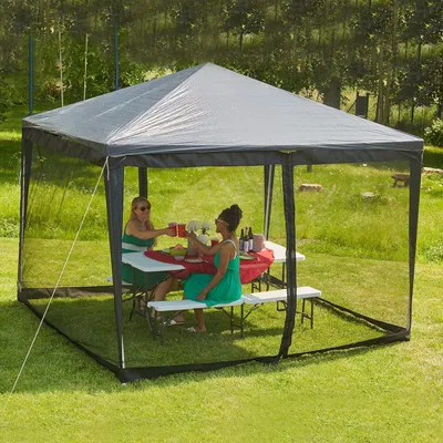 Produktbild von Famanu Moskitonetz für 3 x 3 m Partytent - 2 Seitenwände - mit Reißverschluss - Klettverschluss - 12 m XL