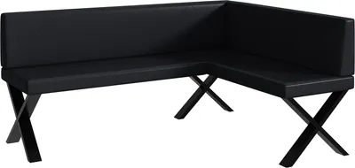 Produktbild von MEBLINI Eckbank für Esszimmer - Küchenbank - Essecke - Sitzecke Küche - ERIC - X-Beine 128x168x87cm Rechts - Schwarz Kunstleder