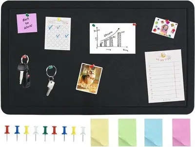 Produktbild von Famanu Pinnwand Großformat mit 50 Stecknadeln und Notizen - Schadlos für die Wand