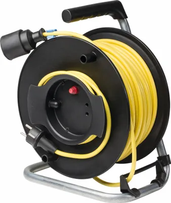 Produktbild von as-Schwabe Sicherheits-Gerätetrommel 25m 230V 16A Schuko Panzerkabel 3G1,5 IP44