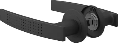 Produktbild von Schwarz matte runde Rosettengarnitur Türdrücker Punktmuster Rosettenbeschlag DG.210 Drückerpaar