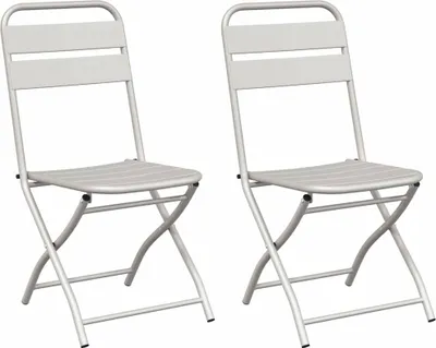 Produktbild von vidaXL Gartenklappstuhl 2 pcs Beige 42 x 52 x 82 cm