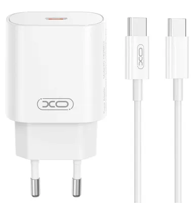 Obrázek produktu pro Rychlá nabíječka 25W pro Apple iPhone, Samsung XO CE25 PD, 220V, s kabelem USB-C - USB-C