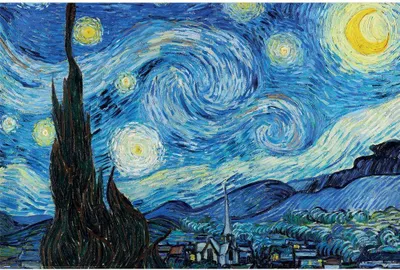 Produktbild von Vincent Van Gogh - Poster "Starry Night", Papier PM8781 (91,5 cm x 61 cm x 0,1 cm) (Blau/Gelb)