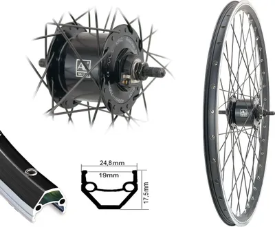 Produktbild von Bärwinkels 26 Zoll Vorderrad Nabendynamo Hohlkammerfelge Felgenbremse schwarz 19-559 26"