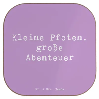 Produktbild von Mr. & Mrs. Panda Untersetzer für Gläser Spruch Chihuahua Abenteuer - Lavendeltraum - Geschenk, Hunderassen Charakter, Holzuntersetzer, Hunde, lebhafte, Tassen, verspielte
