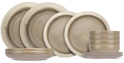 Produktbild von Cosy & Trendy Geschirrset Forest - 12-teilig / 4 Personen - 4 Speiseteller, 4 Suppenschalen und 4 Dessertteller