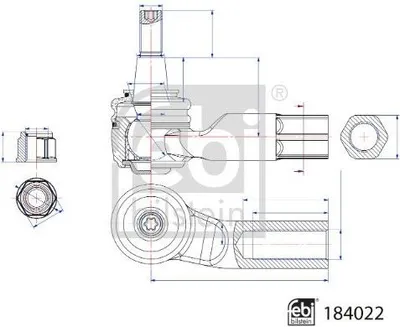 Produktbild von FEBI BILSTEIN 184022 Spurstangenkopf Spurstange Vorne Links