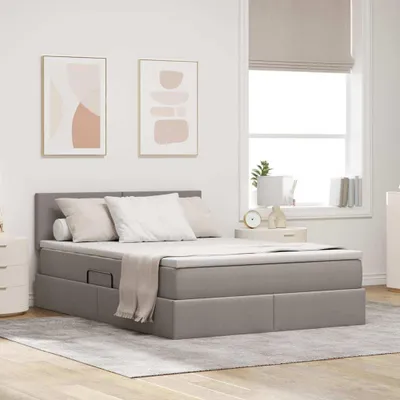 Produktbild von "Schlussverkauf" Aufbewahrungsbett - für 2 Personen - mit Matratze - Taupe 140x200 cm Holzwerkstoff  C167