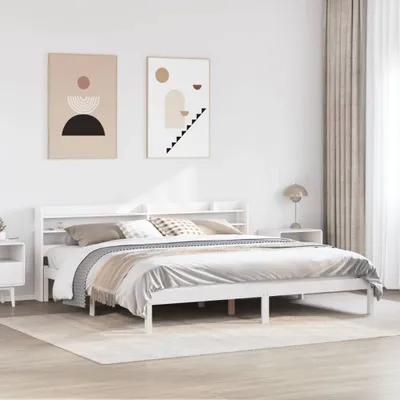 Productafbeelding van Maison Exclusive - Massief houten bed zonder matras, wit, 200x200 cm, van grenenhout