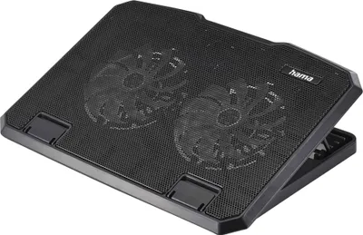 Produktbild von Hama Black Metal, 39,6 cm (15.6"), 2 Stück(e), 12,5 cm, 25 dB, Schwarz, Kunststoff