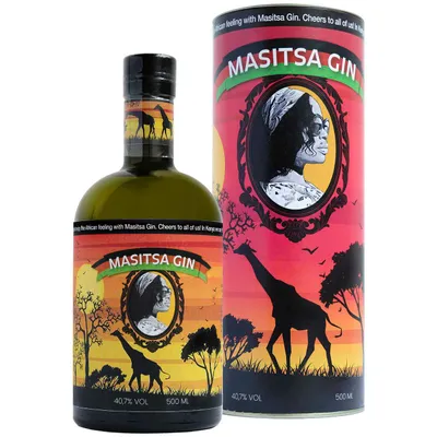 Produktbild von T. Sonthi Masitsa Premium Gin No 1 40,7% vol. 0,5l in Geschenkverpackung