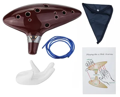 Imagen del producto de Ocarina en tonalidad de Do, de 12 agujeros – Instrumento musical para niños – Fabricada en cerámica – Incluye guía de inicio y soporte para exhibición – Funda protectora – Sonido agradable