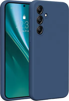 Image de Etteri Housse en silicone pour Samsung Galaxy A35 5G Cover Housse pour téléphone portable bleu foncé