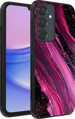 Produktbild von Handyhülle passend für Samsung Galaxy A15 mit Marmordruck - TPU Back Cover Case Marble Design - Lila Pink