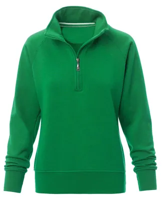 Produktbild von Mivaro Damen Sweatshirt mit halbem Reißverschluss aus Baumwolle mit Fleece innen Regular Fit Troyer Pullover weich warm sportlich elegant für Freizeit Arbeit und Alltag