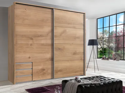 Produktbild von Schlafzimmer-Set >Seattle< in Plankeneiche-Nachbildung - 228x213x65cm (BxHxT)