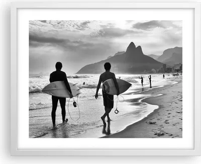 Produktbild von Gerahmtes Poster - Weißer Rahmen - Meer Welle Surfen - 50x40 cm - Wand Bild - Wanddeko - Wandbilder - Kunstposter - Wandposter - Bilderrahmen - Bilder - Kunstdruck - Wandbild - P2WAA50x40-3745