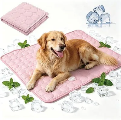 Produktbild von Kühlmatte für Hunde, Kühlmatte Hund für Katze, Hundematte Sommer Kühlkissen Waschbares Hundebett, Faltbar, 100 * 75cm, Hundekühlmatte Selbstkühlend, Matte für Haustiere & Mensch (XL)