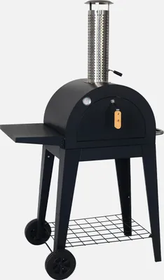 Immagine prodotto di Forno per pizza da esterno a carbonella con ruote, Nero
