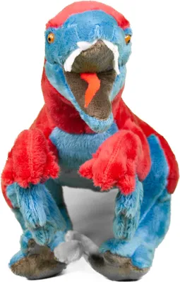 Produktbild von Kuscheltier Dino Utahraptor blau/rot 36 cm Plüschdino