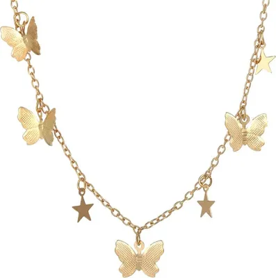 Produktbild von Elegante Halskette Star Butterfly in Gold für Damen KP35485