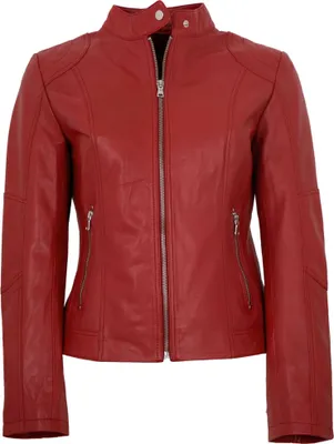 Produktbild von MADDOX - Damen Lederjacke Lammnappa rot : 44