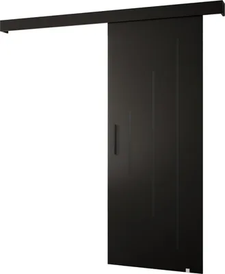 Produktbild von MEBLE KRYSPOL  Schiebetürsystem SALWADOR Y mit Schienenabdeckung, Einbautüren, 90x204cm, Schwarz
