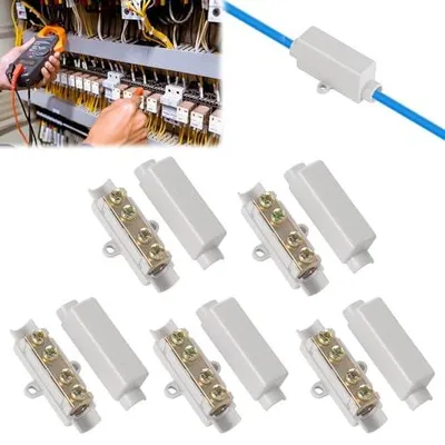 Produktbild von Hauptleitungs-Abzweigklemmen (3 Sets) ¡ª 2,5 bis 16 mm?, 5-polige Kabelklemme ¡ª Elektroinstallationsklemmen, Verbindungsklemmen, Durchgangsklemmen ¡ª 1000 V, 100 A