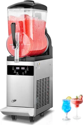 Obrázek produktu pro SucceBuy 12l komerční stroj na výrobu břečky, jednoplášťový výrobník mražených nápojů, 48 šálků margarity, výrobník břečky, nerezová ocel pro domácnost, párty, kavárnu, bar