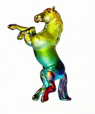 Kristallglas Pferdefigur, bunt, 7x4x11 cm, Dekoration