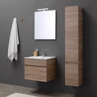 Produktbild von 60 cm Badmöbel mit Auszug, Spiegel und Waschtisch | Sole