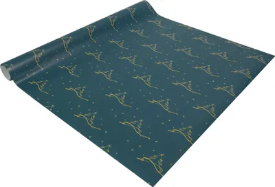 Produktbild von SIGEL GP124 Weihnachts-Geschenkpapier Christmas tree - petrol, gelb - 5 m x 500 mm