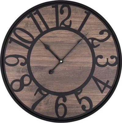 Immagine prodotto di Orologio in legno nero da 40 cm, oggetto decorativo